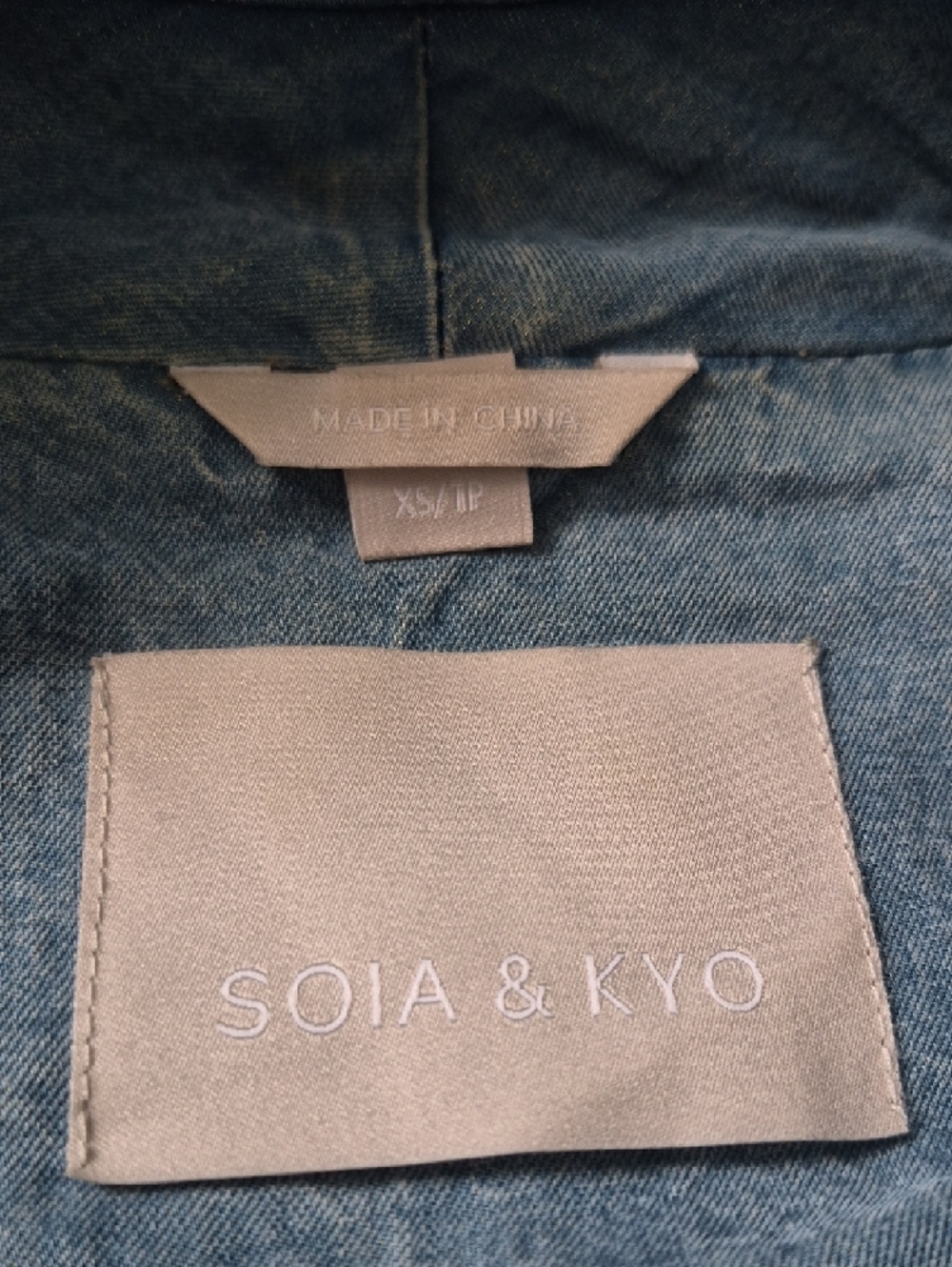 Soia & Kyo Light Blue Denim Drape Jacket - Picture 4 of 7